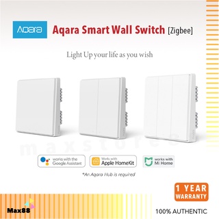 Aqara สวิตช์ไฟติดผนังอัจฉริยะ 3.0 เวอร์ชั่นเดียว คู่ สามแฉก Zigbee