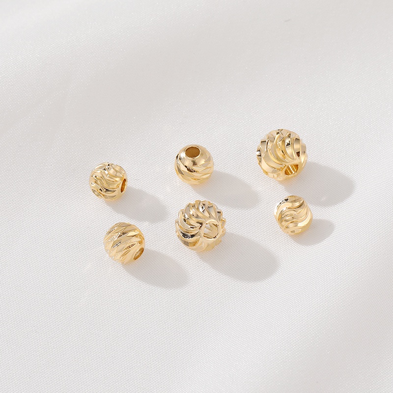 ลูกปัดเกลียว Spacer ลูกปัด diy Handmade 14K ทองแดง Clad สีทองการเก็บรักษา - รูปที่ 3