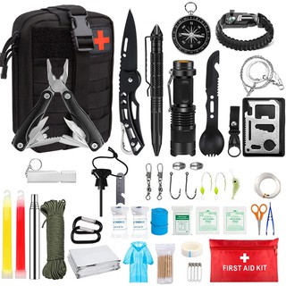 ◈อุปกรณ์ SOS ฉลาด Wilderness Mountaineering Camping Survival Tool Set Multifunctional First Aid Tactical Kit Emergency S