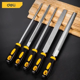 Deli ชุดตะไบ ตะไบแบน เซ็ตตะไบเหล็ก แพ็ค5ชิ้น ด้ามจับยางกันลื่น งานละเอียด 160มม File Set