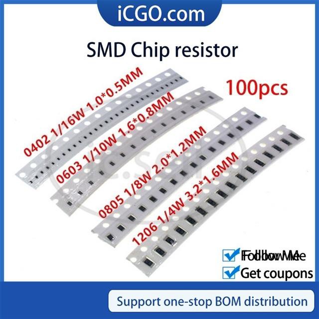 ตัวต้านทานแบบชิป SMD 0402 0603 0805 1206 SMD chip resistor 44.2R 45.3R 46.4R 47R 47.5R 48.7R 49.9R 5