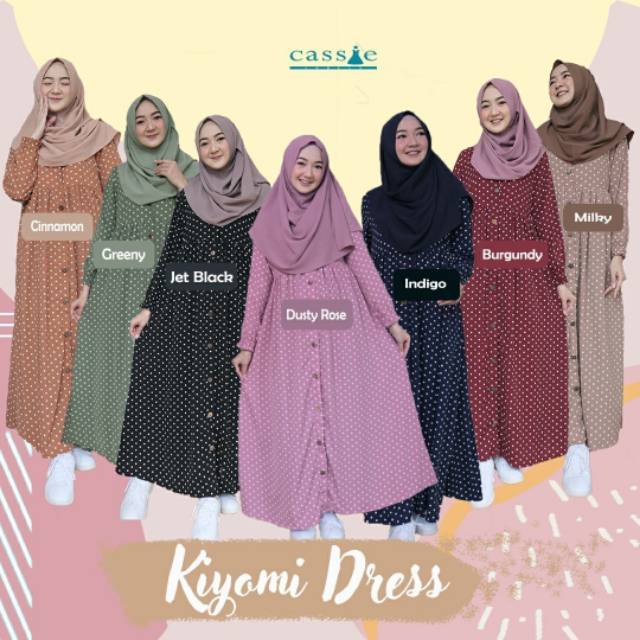 CASSIE Kiyomi Dress Adult Gamis Burgundy Motif