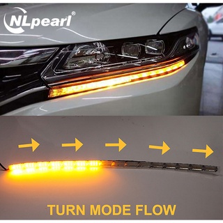 Nlpearl สายไฟเลี้ยว LED DRL 12V ยืดหยุ่น สําหรับรถยนต์ 1 คู่