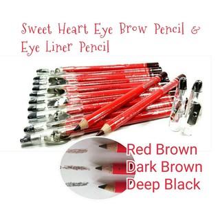 ดินสอเขียนคิ้ว พร้อมกบเหลา Sweet Heart eye brow &amp; eyeliner pecil ดินสอเขียนขอบตาและเขียนคิ้ว