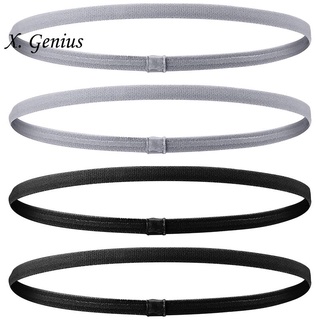 4 Pcs Elastic Sport Hair Headbands, for Women and Men(Black, Grey) Ready Stock