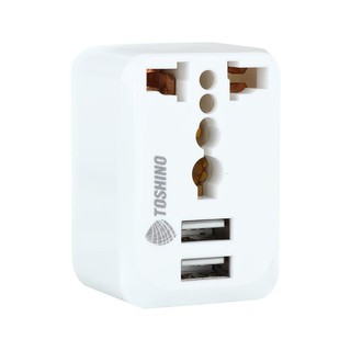 ปลั๊กแปลง ปลั๊กแปลงอเนกประสงค์ 2 ขา แบน TOSHINO 2 USB 2.1A TRAVEL ADAPTER 2P TOSHINO 2 USB 2.1A