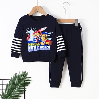 เสื้อยืดแขนยาวเด็กและกางเกง การ์ตูนหมา PAW Patrol ชุดเด็กผู้ชาย สําหรับเด็กผู้ชาย ไซซ์ 1-6ปี