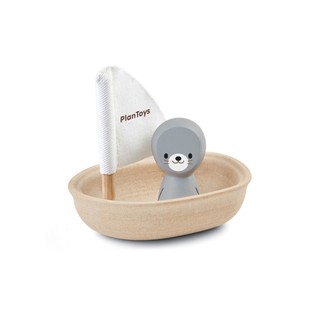 PlanToys 5710 Sailing Boat-seal ของเล่นเรือใบแมวน้ำ ของเล่นในน้ำ ของเล่นไม้ เสริมพัฒนาการ สำหรับเด็กอายุ 12 เดือน