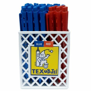 TEX MC 228 STD ปากกาลูกลื่น หัว 1 มม. 50 ด้าม หมึกน้ำเงิน 40 หมึกแดง 10