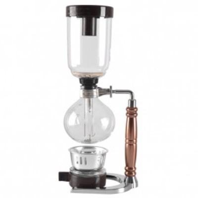 R3w Eworld เครื่องชงกาแฟ Siphon สไตล์ญี่ปุ่นหม้อสูญญากาศ 3 ถ้วย - JF99 - สีเงิน