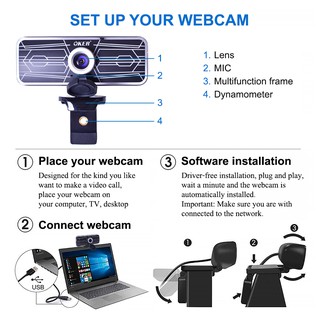 FULL HD WEBCAM HD-816S Oker กล้องเว็บแคม มีที่ปิดเลนส์กันรอยกันฝั่งตรงข้ามเปิด หัวเสียบ USB รุ่น HD-816S ใช้กับขาตั่งได้