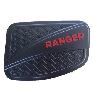 ครอบฝาถังน้ำมัน/กันรอยฝาถังน้ำมัน ฟอร์ด แรนเจอร์ Ranger 2012-2020 ดำด้าน โลโก้แดง V.4