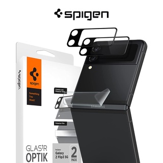 Spigen Galaxy Z Flip 3 Optik ฟิล์มป้องกันเลนส์ และบานพับ ฟิล์ม Samsung เลนส์กล้อง กระจกนิรภัย ป้องกันหน้าจอ (2 แพ็ค)