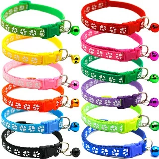 Thai.th ปลอกคอลายรอยเท้าสัตว์น่ารัก สําหรับสัตว์เลี้ยง ปลอกคอรุ่นลายเท้าหมา Cat collor02(มีราคาส่ง)