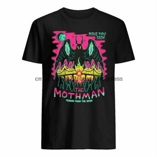 เสื้อยืดคอกลมเสื้อยืด ผ้าฝ้าย 100% พิมพ์ลาย HAVE YOU SEEN THE MOTHMAN TERROR FROM THE SKIES LHZYS-5XL