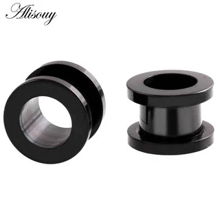 Alisouy 2PC 2-30 มม.เกจวัดหู 316L สแตนเลสอุโมงค์หูปลั๊กเจาะเครื่องประดับหู Stretchers Expander ปลั๊กและอุโมงค์