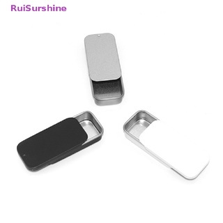 Ruisurshine ใหม่ กล่องดีบุกโลหะเปล่า ทรงสี่เหลี่ยม ขนาดเล็ก สําหรับใส่ยา ลูกอม