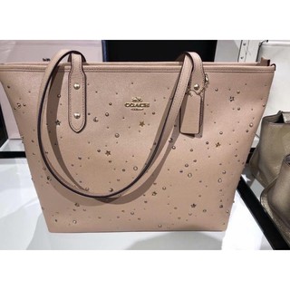 พร้อมส่งแท้💯 COACH CITY ZIP TOTE WITH CELESTIAL STUDS (COACH F29129)ลิมิเตดรุ่นนาซ่า