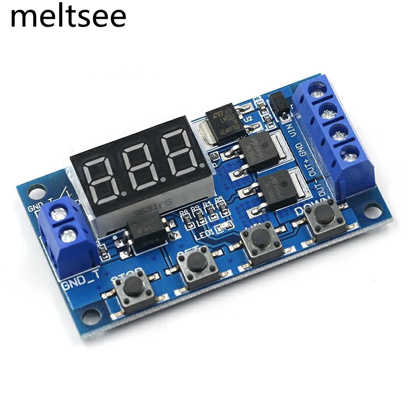 Dc 12V 24V Dual MOS LED Digital Time Delay Trigger บอร์ดโมดูลสวิตช์ตั้งเวลาควบคุมเวลา