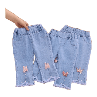 โปรโมชั่น : 【Fashionbaby】กางเกงยีนส์เด็ก กางเกงขาบานยาวเด็กผู้หญิง 1-6 อายุ