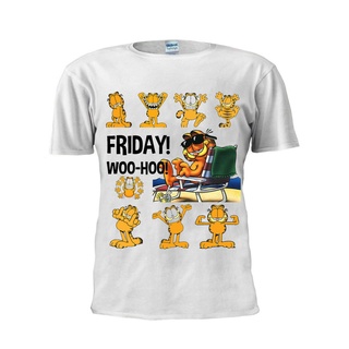 ผ้าฝ้ายคอกลมGildan เสื้อยืดลําลอง แขนสั้น คอกลม พิมพ์ลาย Garfield The Cat inspiredfrom S-4XL