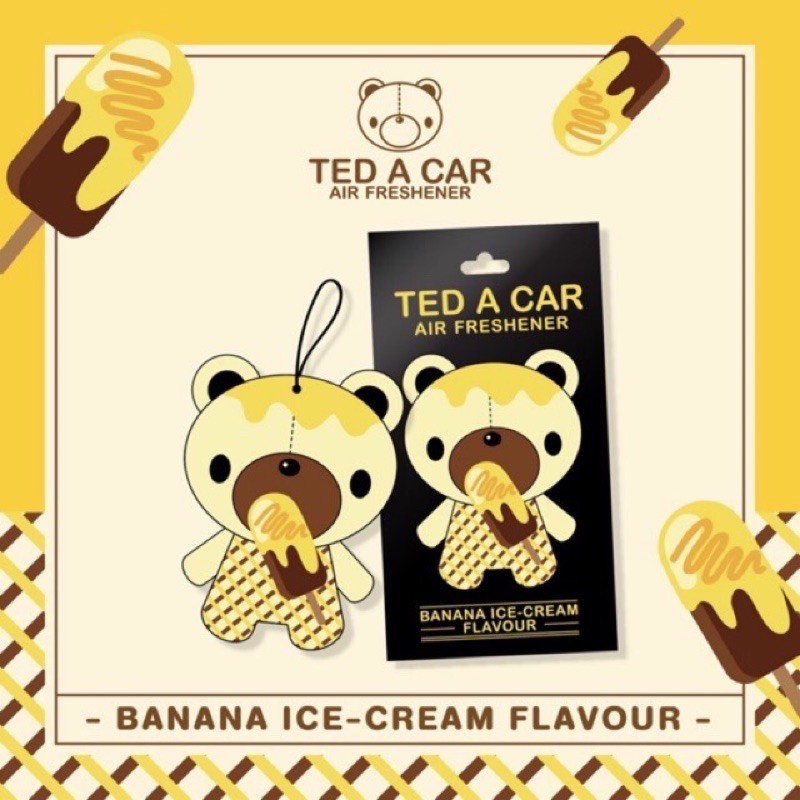 TED A CAR กลิ่น ไอติมกล้วย : แผ่นน้ำหอมปรับอากาศ สุดฮิต