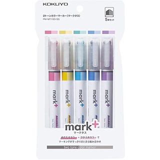 KOKUYO MARKING PEN MARK+ DUAL HIGHLIGHTER 18 x 15 x 131 MM. ปากกาเน้นข้อความ ทูโทน 2 สีในแท่งเดียว