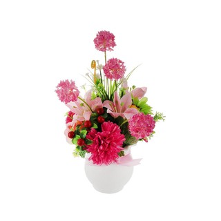 Artificial tree ARTIFICIAL ALLIUM IN POT SKY AND FLOWER 34CM PINK Garden accessories Garden decoration accessories ต้นไม