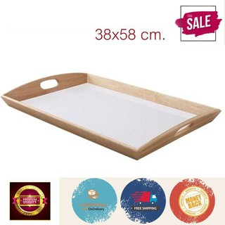 ถาด 38x58 ซม., ไม้ยางพารา