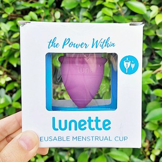 ถ้วยอนามัย รองรับประจำเดือน สีม่วง Menstrual Cup Violet Model 1 (Lunette®) สำหรับวันมาน้อย-ปกติ ถ้วยประจำเดือน + กระเป๋า