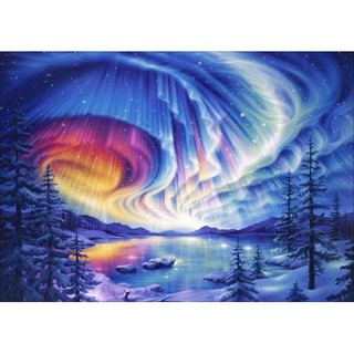 Diy gorgeous aurora diamond painting / cross stitch / bedroom living room / wall stickers wall painting decoration