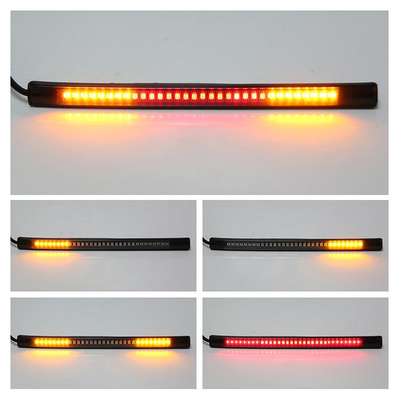 1 x สายไฟ led 48 ดวงสีแดงสีเหลืองอําพันสําหรับติดรถมอเตอร์ไซค์ 3528 smd