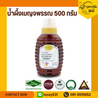 น้ำผึ้งดอกเบญจพรรณ ขวดรวงผึ้ง ขนาด 500 กรัม น้ำผึ้งแท้ wild honey 100%