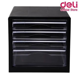 Deli 9774 File Cabinet ตู้เอกสาร แบบ 4 ชั้น A4 (สีดำ) อุปกรณ์สำนักงาน ตู้เก็บเอกสาร ชั้นเก็บเอกสาร อุปกรณ์จัดเก็บเอกสาร