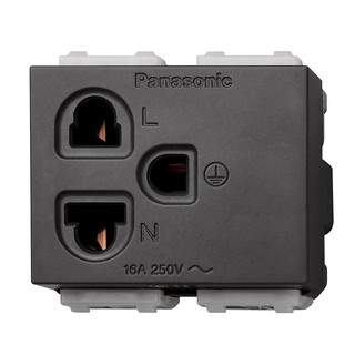 เต้ารับเดี่ยว 3 ขา+กราวด์ PANASONIC WEGN 1191 H สีเทา SINGLE SOCKET PANASONIC WEGN 1191 H 3-PIN GREY