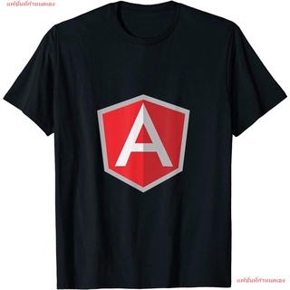 แฟชั่นที่กำหนดเอง นักเขียนโปรแกรม  เสื้อยืด  AngularJS T-Shirt JavaScript Programmer Tee Shirts T-Shirt แขนสั้น เสื้อยืด