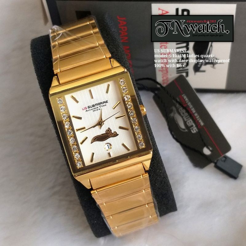 นาฬิกาแฟชั่น us submarine รุ่น S-1012M นาฬิกาผู้หญิง นาฬิกาข้อมือระบบควอทซ์แสดงวันที่กันน้ำ100%พร้อม