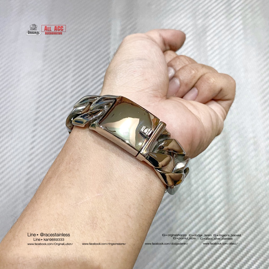 สร้อยข้อมือ Luxary V 20มิล โซ่ข้อมือ ข้อมือโซ่ กำไลโซ่ โซ่สแตนเลส ข้อมือเลส เลสข้อมือ (ของแท้) สแตนเลสแท้316L