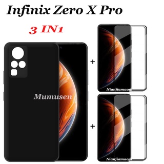 3in1 เคสโทรศัพท์มือถือ กระจกนิรภัย สําหรับ Infinix Infinix Zero X Pro X Zero X NEO 2 ชิ้น