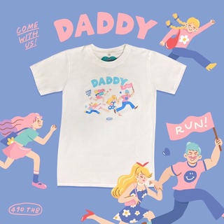 ✧►✸Daddy RUN T-Shirt สีขาวสกรีนลายครอบครัว DADDY สุด Cute