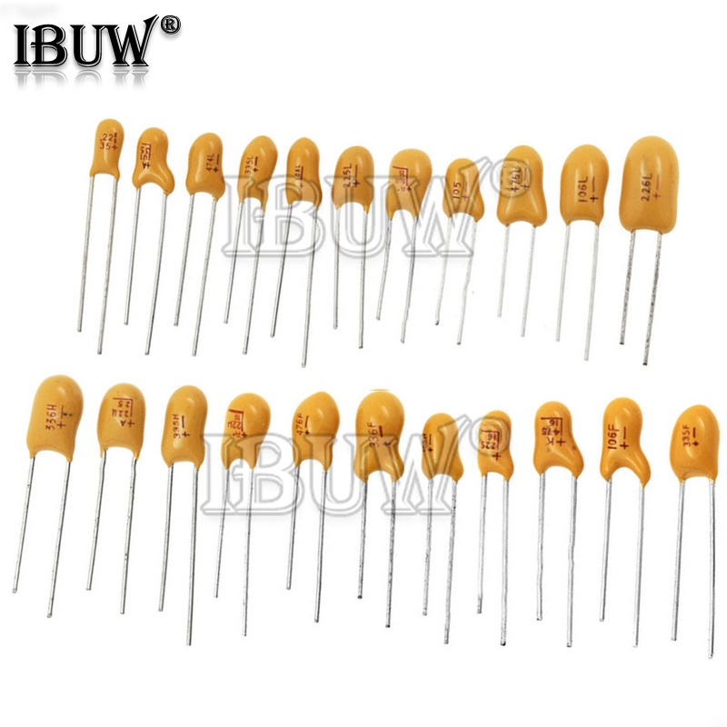 5pcs Tantalum Capacitor 16V 20V 25V 35V 50V 0.1 UF 0.22 UF 0.33 UF 0.47 UF 100UF 220UF 1UF 2.2 UF 4.