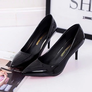 Multicolor ขนาดใหญ่รองเท้าส้นสูง 2022 Pointed Toe Stiletto ปั๊มรองเท้าทำงานผู้หญิง Patent Leather