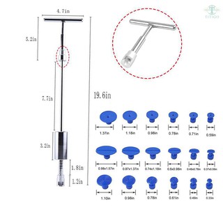 เครื่องมือกำจัดรอยบุ๋ม แบบแท่ง รูปตัว T และ แท่นดึงกาว 18 ชิ้น สำหรับรถยนต์ รถ SUV