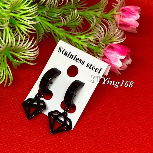 ต่างหู ต้องเจาะหู ตุ้มหู จิว ไม้กางเขน Cross Huggie Earrings for Men Stainless Steel Earing Punk Mal