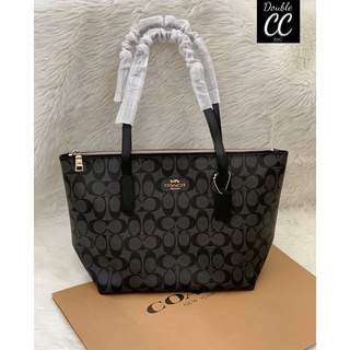 (แท้ 💯%‼) Coach 4455 ZIP TOP TOTE IN SIGNATURE CANVAS