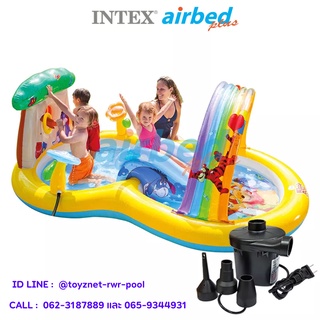 Intex สระน้ำสไลเดอร์ หมีพูห์ 2.82x1.73x1.07 ม. รุ่น 57136 + ที่สูบลมไฟฟ้า