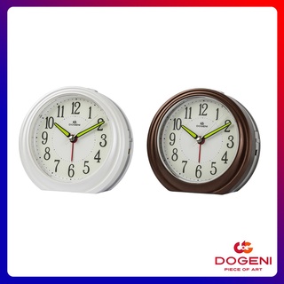 นาฬิกาปลุกตั้งโต๊ะ DOGENI รุ่น TEP003WT สีขาว TEP003DB สีน้ำตาล ขนาดตัวเรือน 12 ซม.Quartz 3 เข็ม SNOOZE ปลุกเตือนซ้ำ