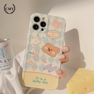 เคสโทรศัพท์มือถือ TPUลายสก๊อต การ์ตูนหมี สำหรับ iPhone 11 Pro Max X Xr Xs Max 7 8 Plus Se 2020 12 pro max 12 mini 13 pro max 13 mini