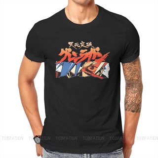 เสื้อยืดวินเทจเสื้อยืดคอกลม ผ้าฝ้ายแท้ พิมพ์ลายอนิเมะ Gurren Lagann Tengen Toppa แฟชั่นสตรีท สําหรับผู้ชายS-5XL