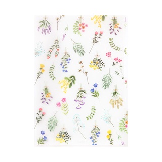 MIDORI 3 Pockets Clear Folder &lt;A4&gt; Dried Flower (D35356006) / แฟ้ม 3 ช่อง A4 ลายดอกไม้แห้ง แบรนด์ MIDORI ประเทศญี่ปุ่น